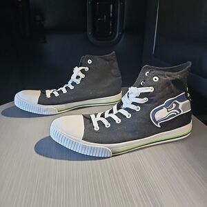 SEATTLE SEAHAWKS Black/White‎ FOCO NFL "High Top Sneakers" Shoes Men's 11 EUC